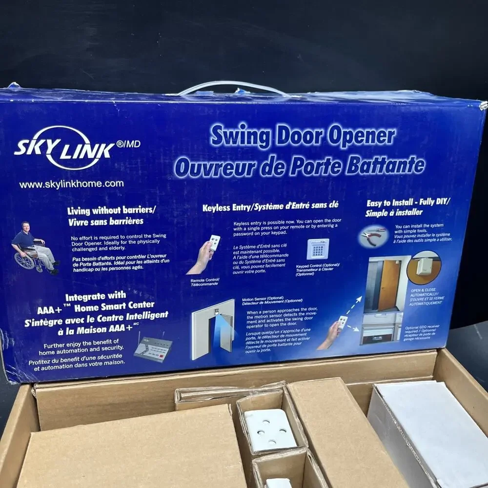 Skylink DM-001 Automatic Swing Door Opener System Install Kit W/Remote NOB